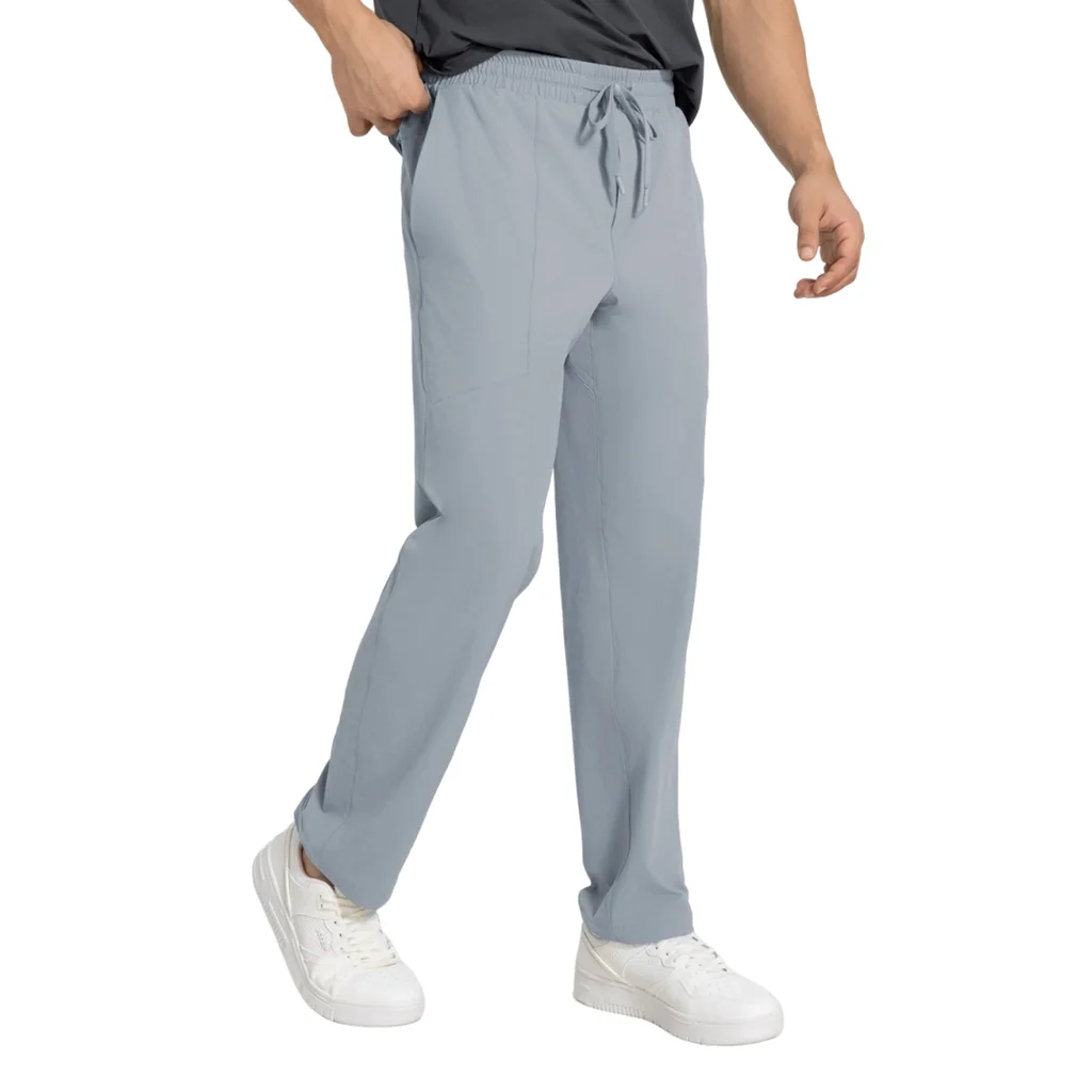 Lemon Outdoor Mens Long Sports Pants Loose Yoga Gym Zipper Pockets Men Running Sweatpants Casual Elastic Waist Fitness Joggers