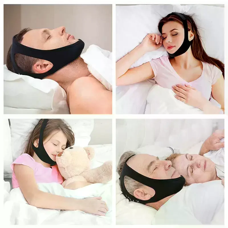 Anti Snore Chin Support Strap Highly Effective Sleep Adjustable Triangle Reduce Snoring Holeless Models And Breathable Models
