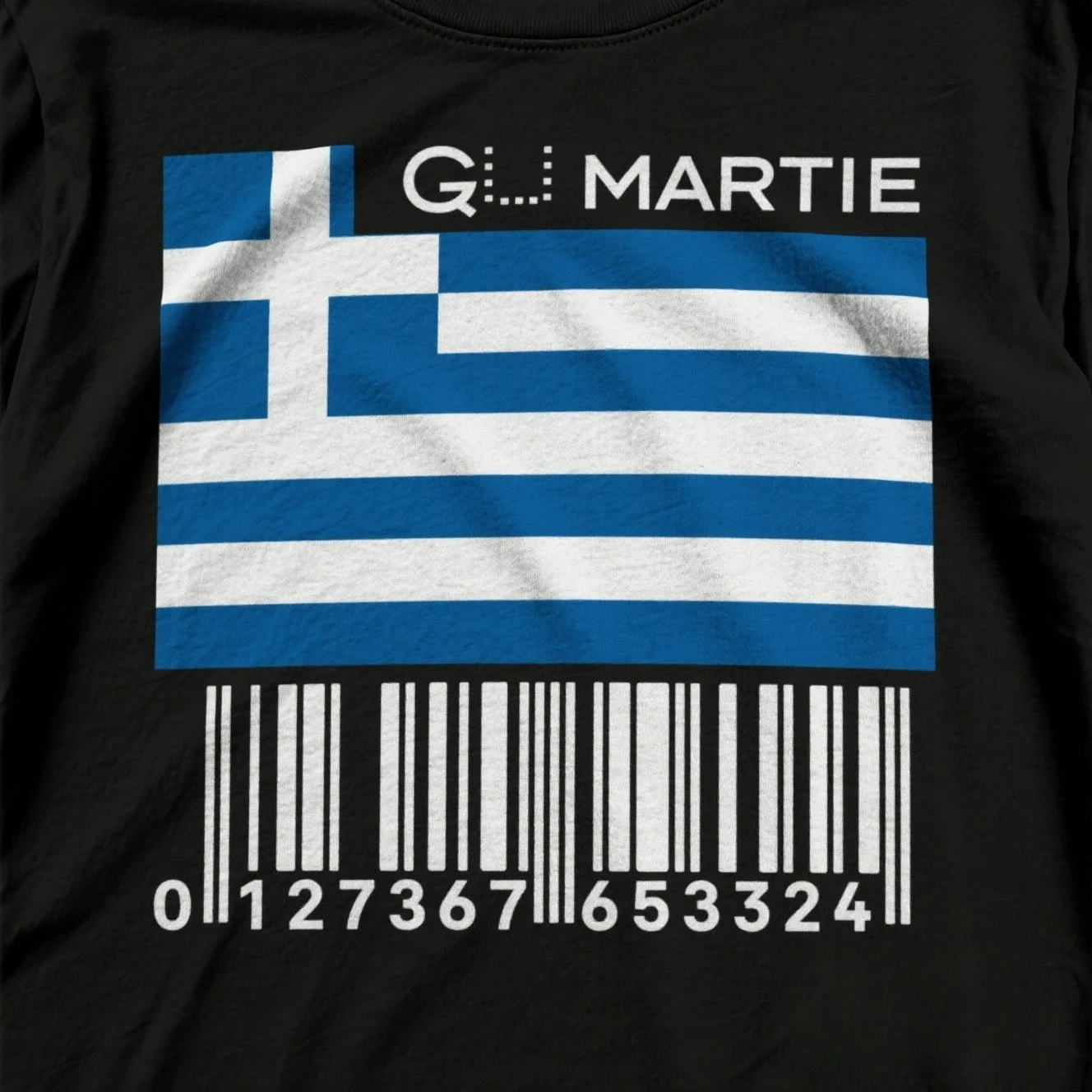 MADE IN GREECE Greek Athens National Flag Barcode Numbers T-Shirt 100% Cotton O-Neck Short Sleeve Casual Mens T-shirt Size S-3XL