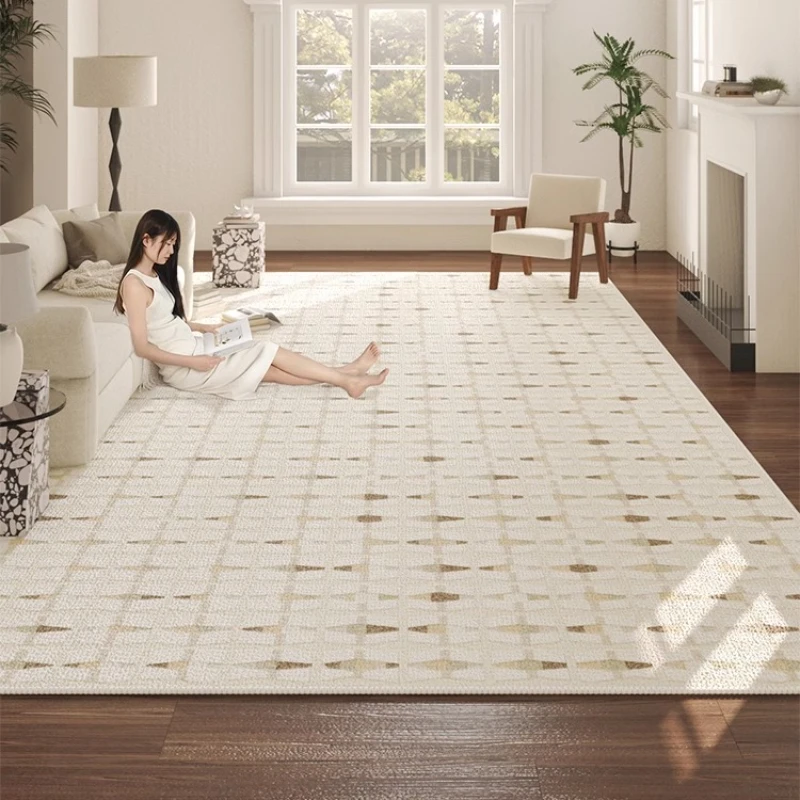 

Cream Style Rugs for Bedroom Large Area Living Room Decoration Plush Carpet Thick Plush Cloakroom Floor Mat Home Fluffy Soft Rug