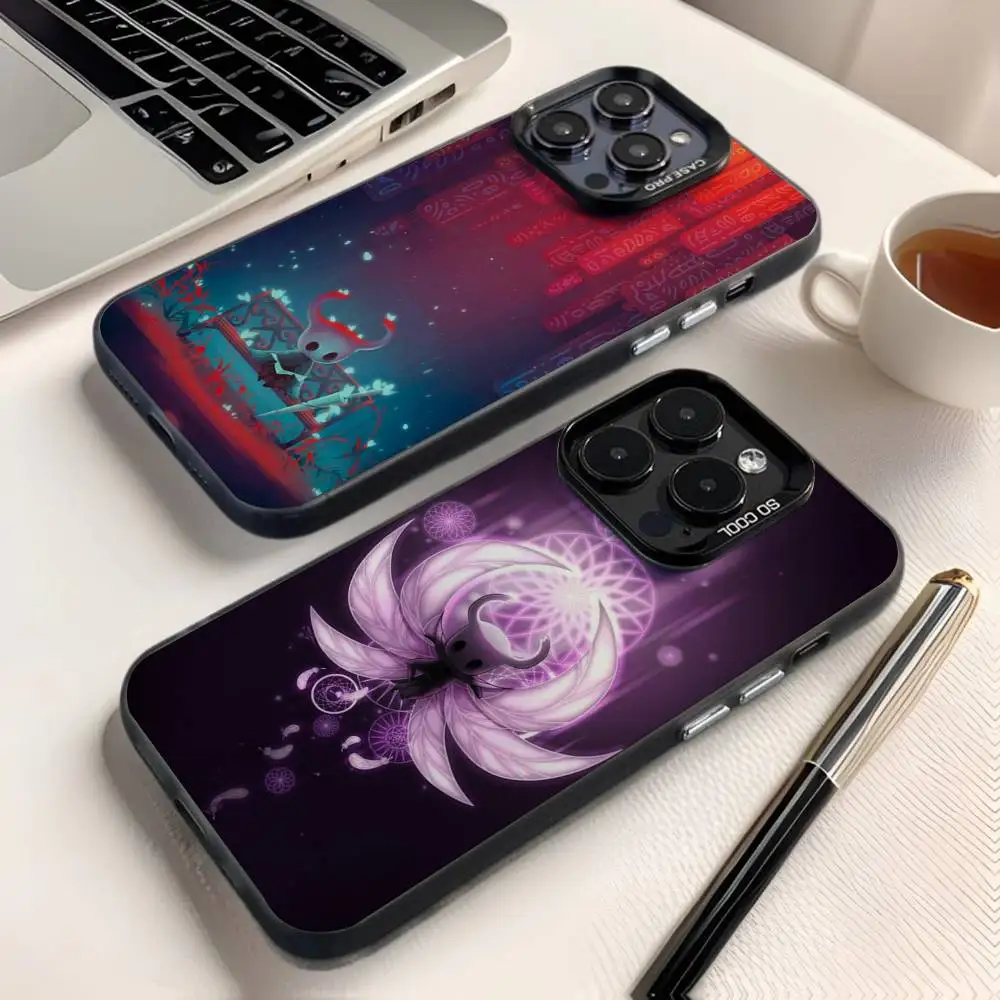 

Hot H-Hollow K-Knight Game Phone Case For iPhone 16,15,14,13,12,11,8,7,Pro,Max,Plus,Mini,XS,SE Anti Fall Black Matte Hard