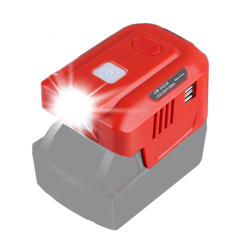 Imagem -02 - Fonte de Alimentação Adaptador Inversor com Luz Led Milwaukee 18v Bateria de Lítio Gerador Portátil 18v dc para ac 110v 220v 150w