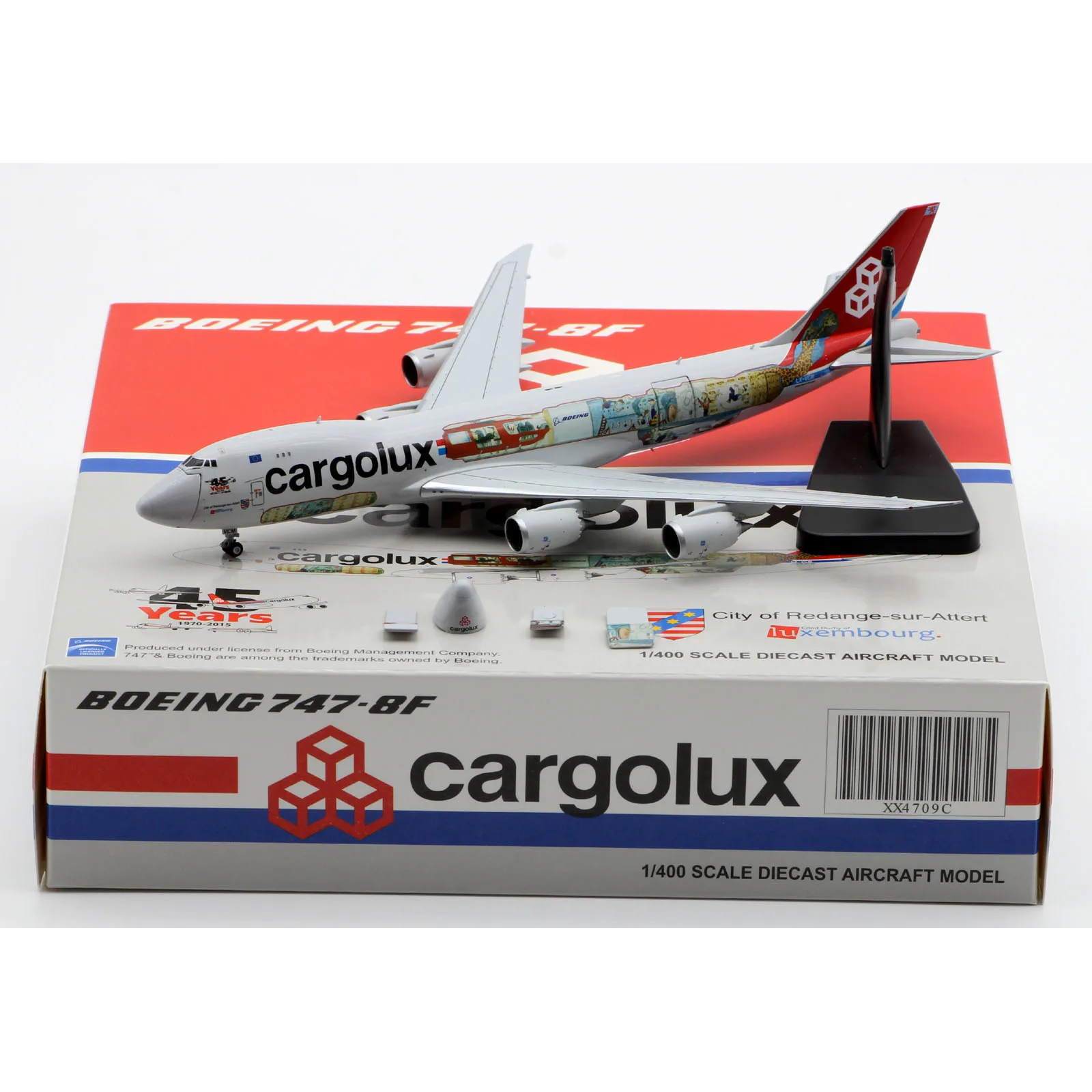 

XX4709C Alloy Collectible Plane Gift JC Wings 1:400 Cargolux Interactive Series Boeing B747-8F Diecast Aircraft Jet Model LX-VCM