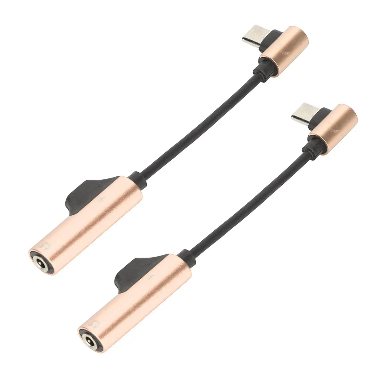 2Pcs for type C to 3.5mm Headphone Adapter Cable - Bendable 2 in 1 for Phone Tablet PC