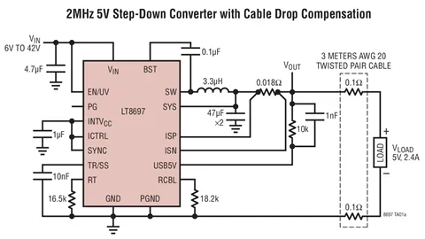 LT8697EUDD LT8697IUDD LT8697HUDD LT8697 - USB 5V 2.5A Output, 42V Input Synchronous Buck with Cable Drop Compensation