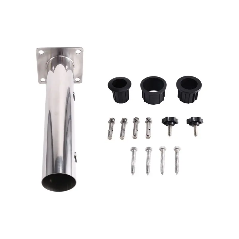Hot Sale-Deck Mounted Garden Parasol Stand Base Kit Including Metal Clamp Patio Umbrella Holder