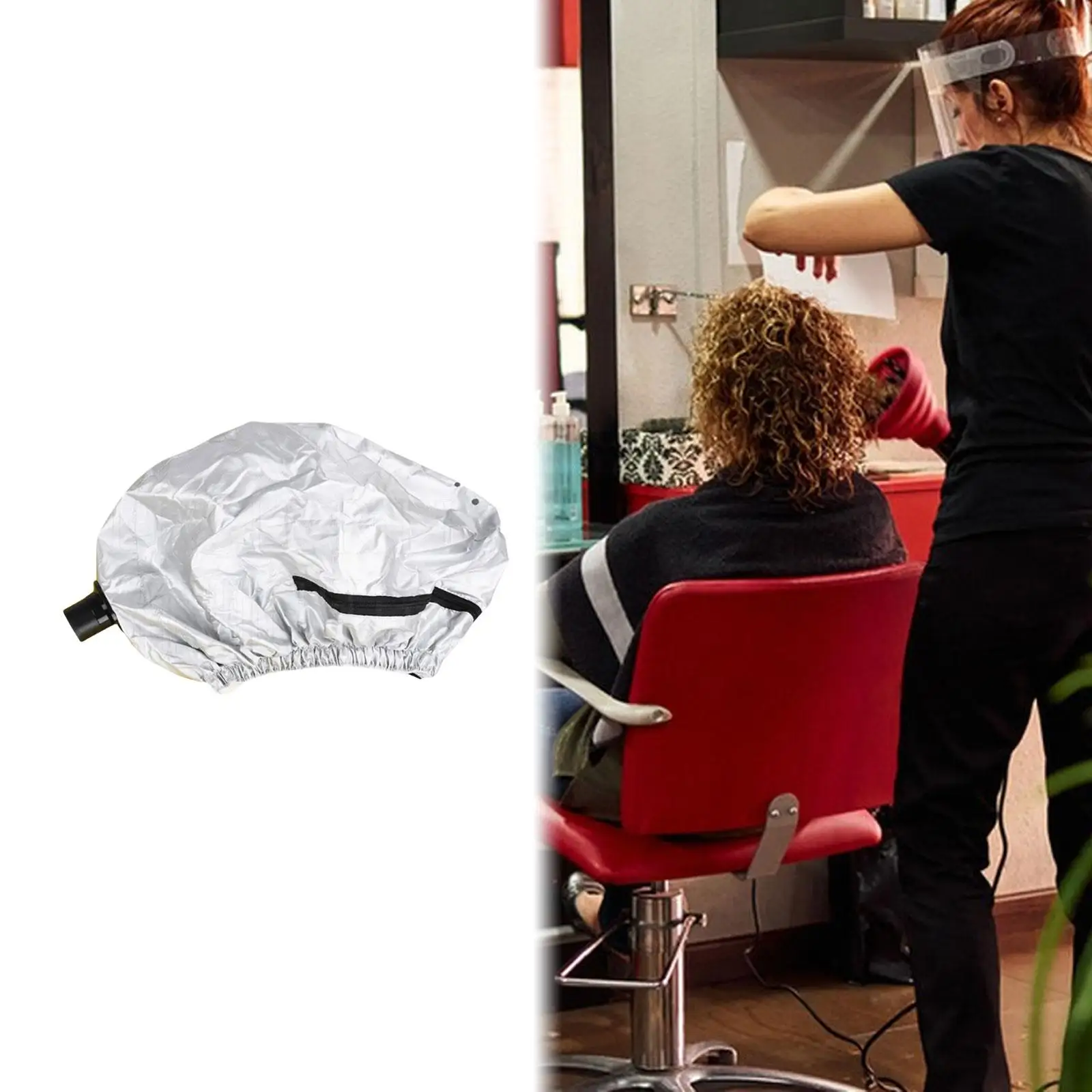 Portable Hair Drying Bonnet Cap with Long Tube for Quick Dry Blow Dryer Attachment Soft Hooded Styling Bonnet for Home Travel - view 4