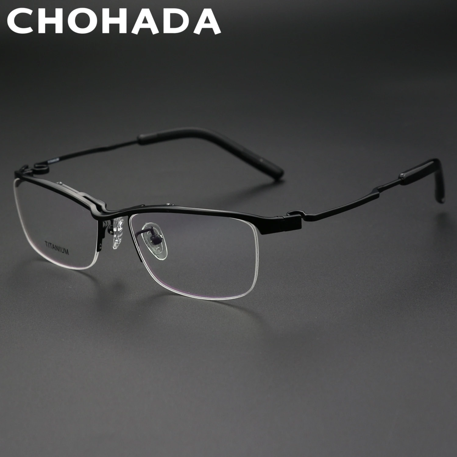 

High quality luxury half frame glasses fashion retro designer myopia glasses frame brand ultra light pure titanium glasses frame