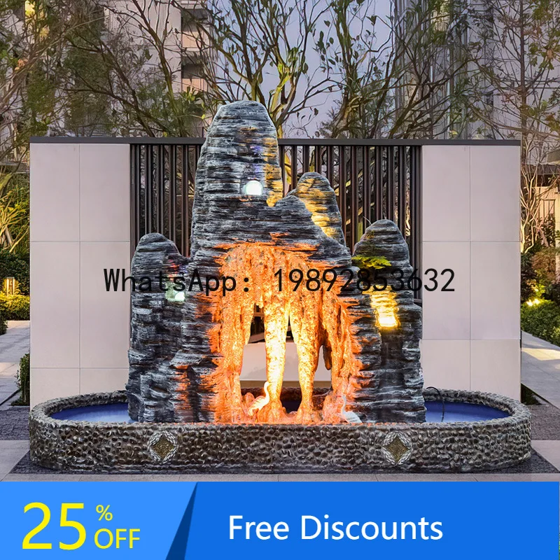 YFY Large Double-Sided Outdoor Rockery Fish Pond Landscape Water Flow Ornament Fountain Garden Courtyard Villa Hotel