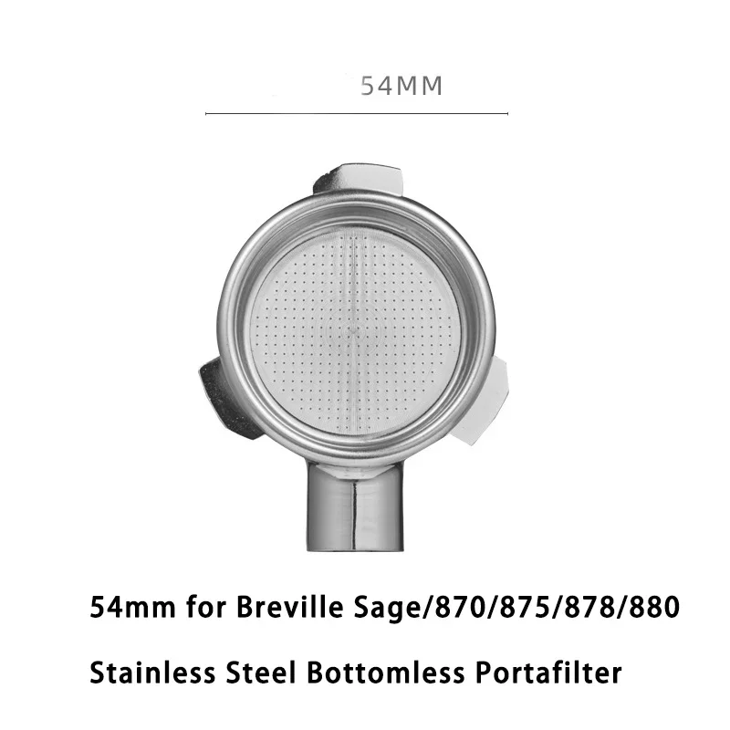 54MM 3 oren Bodemloze Filterhouder Geschikt voor Breville Sage/870/875/878/880 Rvs koffie Gemodificeerde Handvat Filter Tool