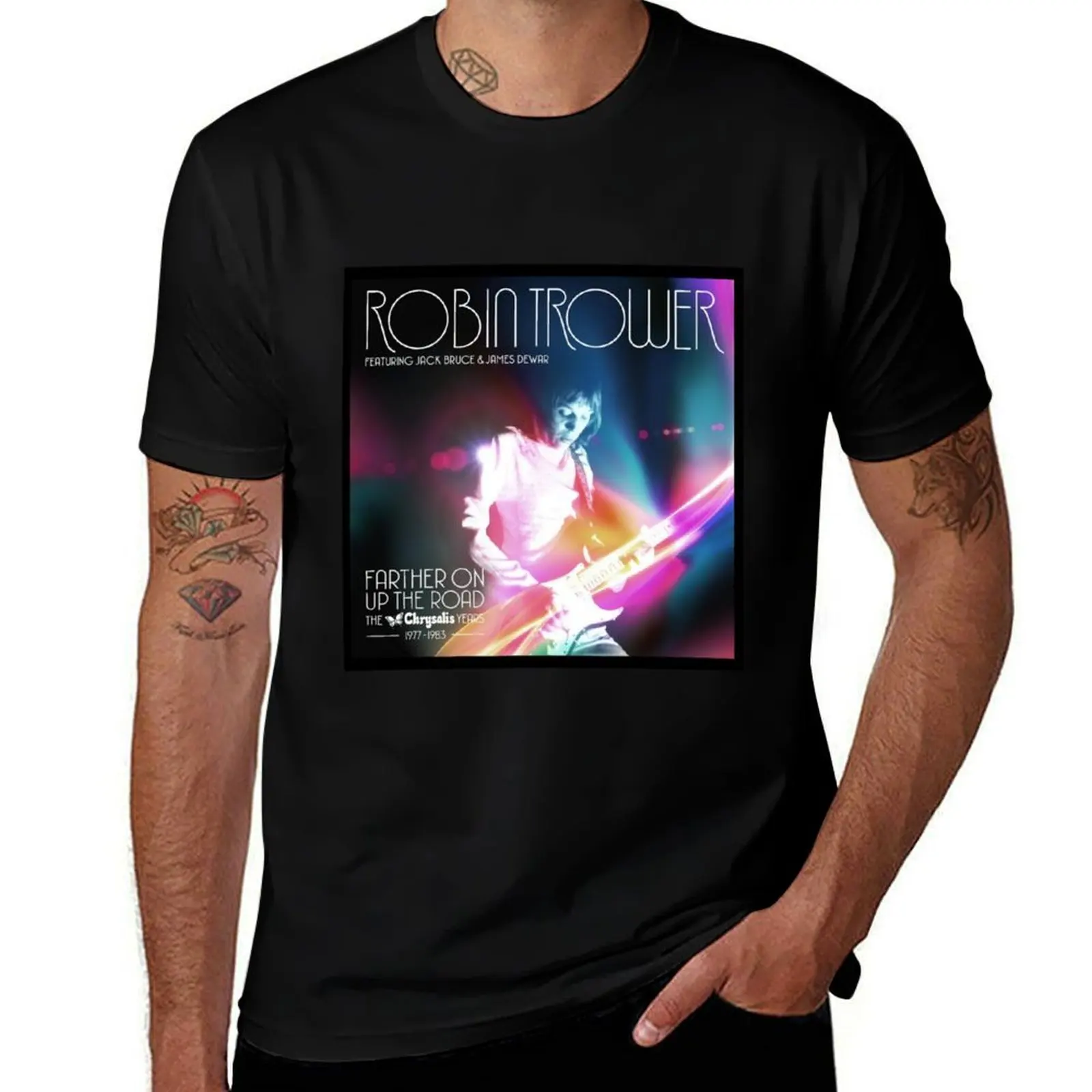 

Robin Trower the chrysalis years 19771983 farther on up the road T-Shirt graphic t shirts for man cotton tshirt 100% T-shirt