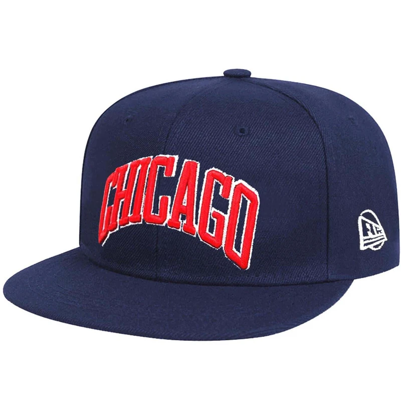 Unisex-Hip-Hop-Hüte mit Buchstaben-Chicago-Stickerei, für Frühling und Herbst, verstellbare, lässige Snapback-Baseballkappen, Sonnenschutzhut für den Außenbereich – Detail 7