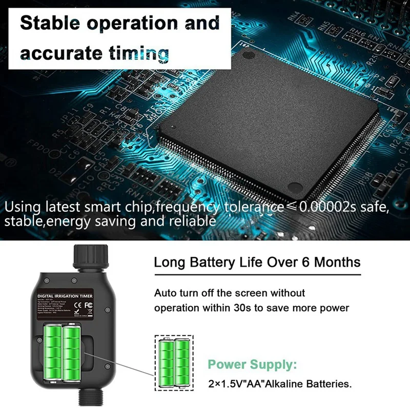 Таймер шланга датчика дождя, таймер полива с 3 отдельными программами, автоматическая система полива сада, большой ЖК-экран
