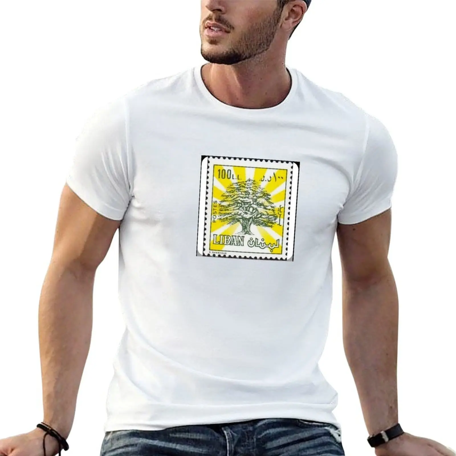 Vintage old lebanon T-Shirt Sports Casual Short Sleeve Cotton Tee