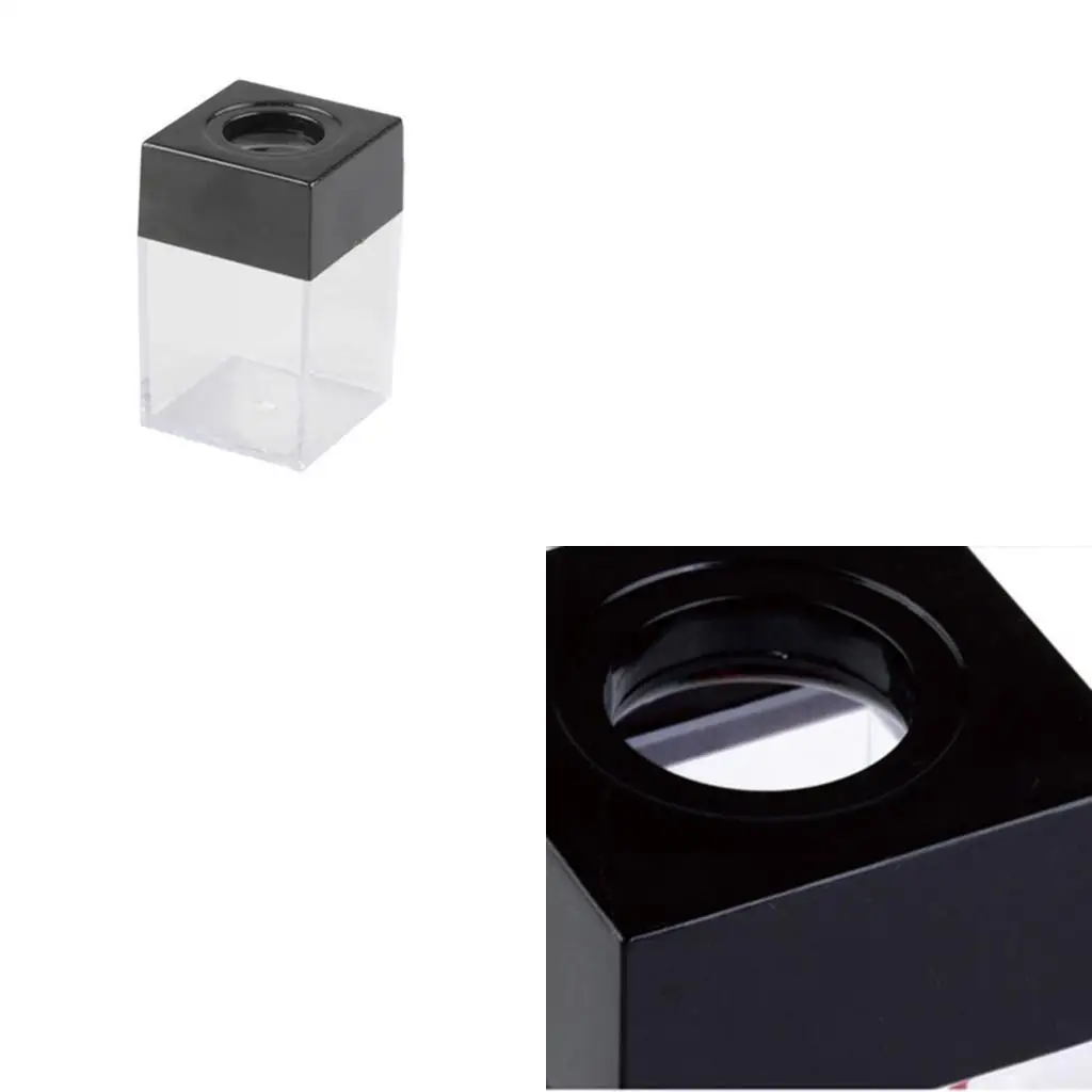 Premium Clear Paper Clip Dispenser Pushpin Storage for Case Thumbtack Dispenser Metal Pin Holder Box