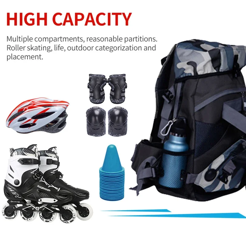 Fashion Outdoor Bags Unisex Professional Roller Skates Backpack Outdoor Sports Backpack Durable Multi-pocket Male Sports Bags