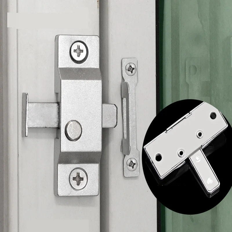 Sliding Door Lock Aluminum Alloy Window Latch Bathroom Lock Airplane Type Latch Push Pull Door Lock