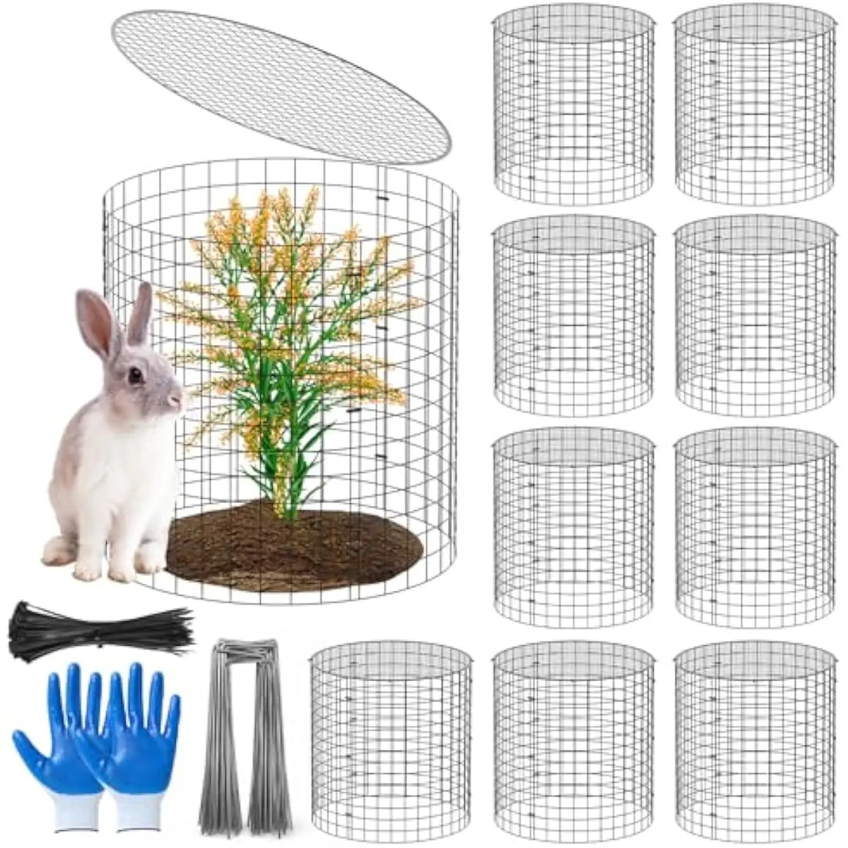 10x Heavy-Duty Rustproof Wire Cages 14x14 Inches with Removable Mesh Covers Sturdy Pre-Bent Grid for Rabbits Squirrels Birds Pro