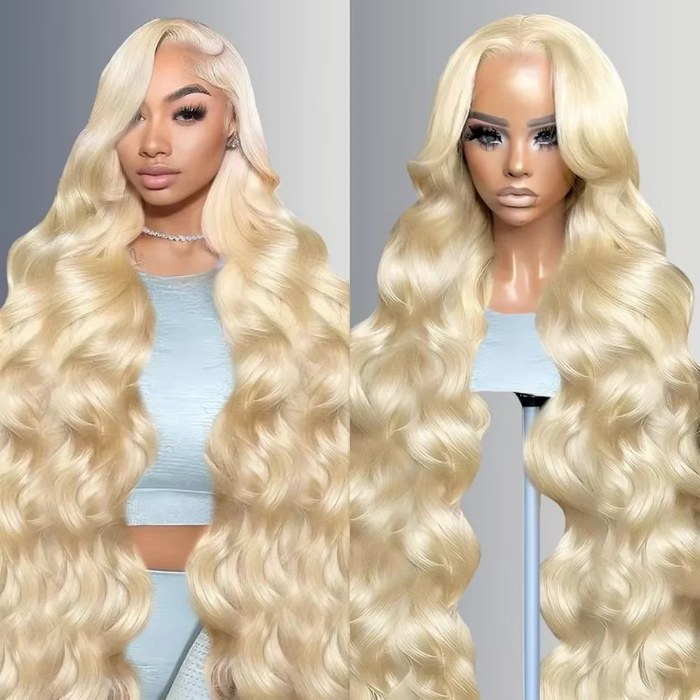 

613 Blonde Body Wave 200 Density Human Hair 13x4 Hd Lace 30 36 Inch Honey Colored 13x6 HD Lace Frontal Human Hair Wig For Women
