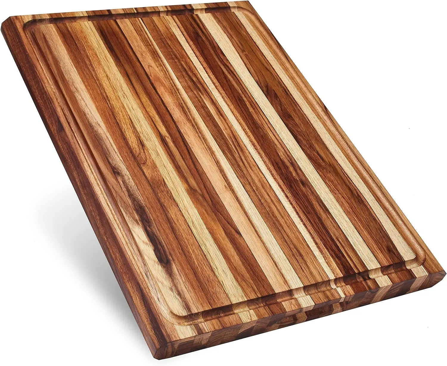 

XXL Thick Edge Grain Teak Wood Cutting Board for Kitchen with Juice Groove, (Gift Box Included)