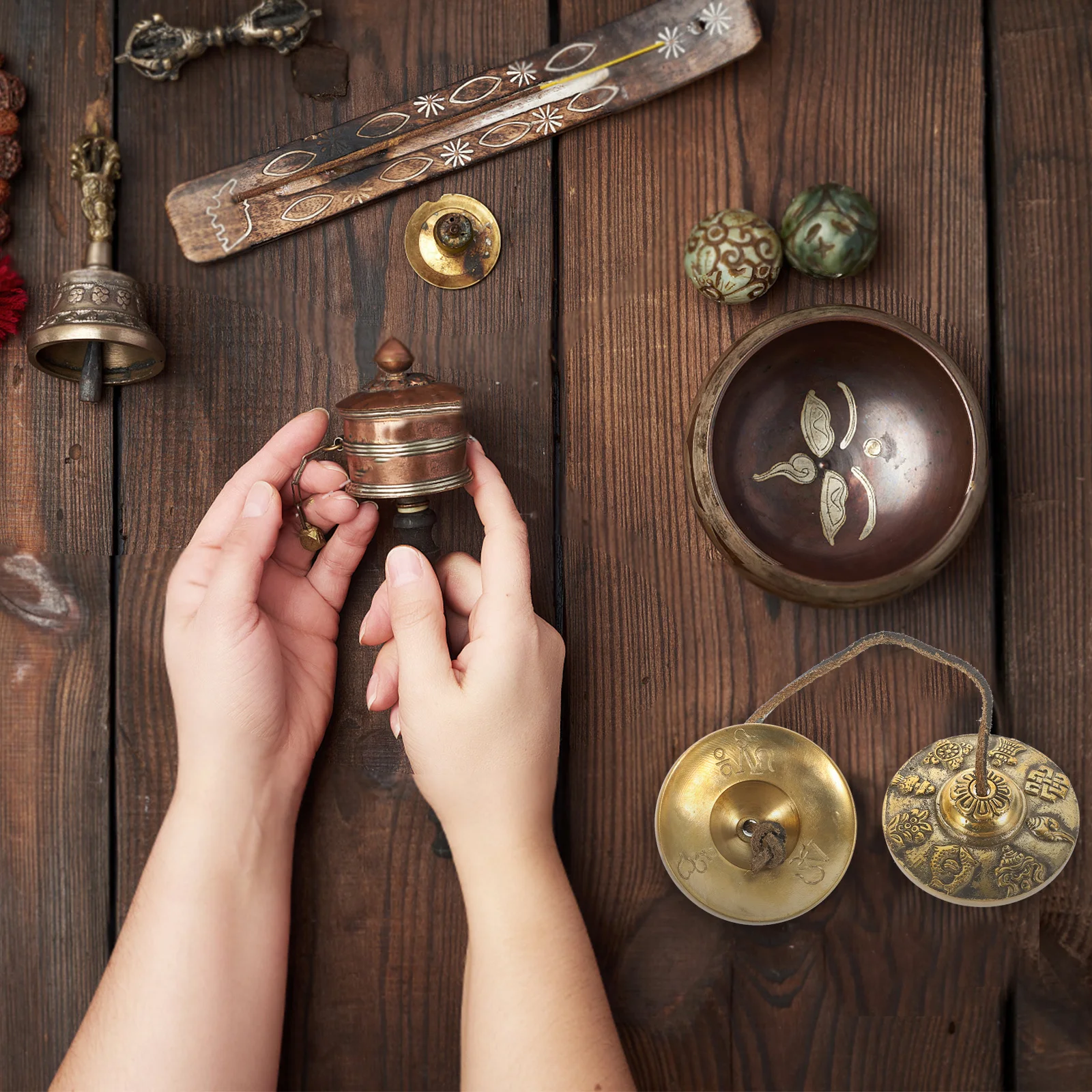 

Copper Tibetan Bell Meditation Hand Bell For Yoga Percussion Instrument Bells For Adults Feng Shui Decor Music Instrument