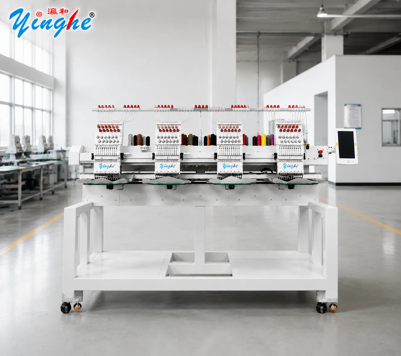YH-1204 4 Head Computerized Embroidery Machine With Auto Trim For Garment Cap Logo Custom Embroidery
