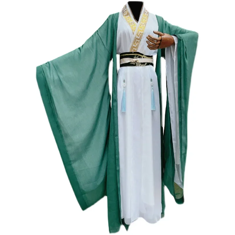 Anime The Scum Villain's Self-Saving System Shen Qingqiu Cosplay Costume Ancient Hanfu Dress Halloween Party Wig Fan Prop