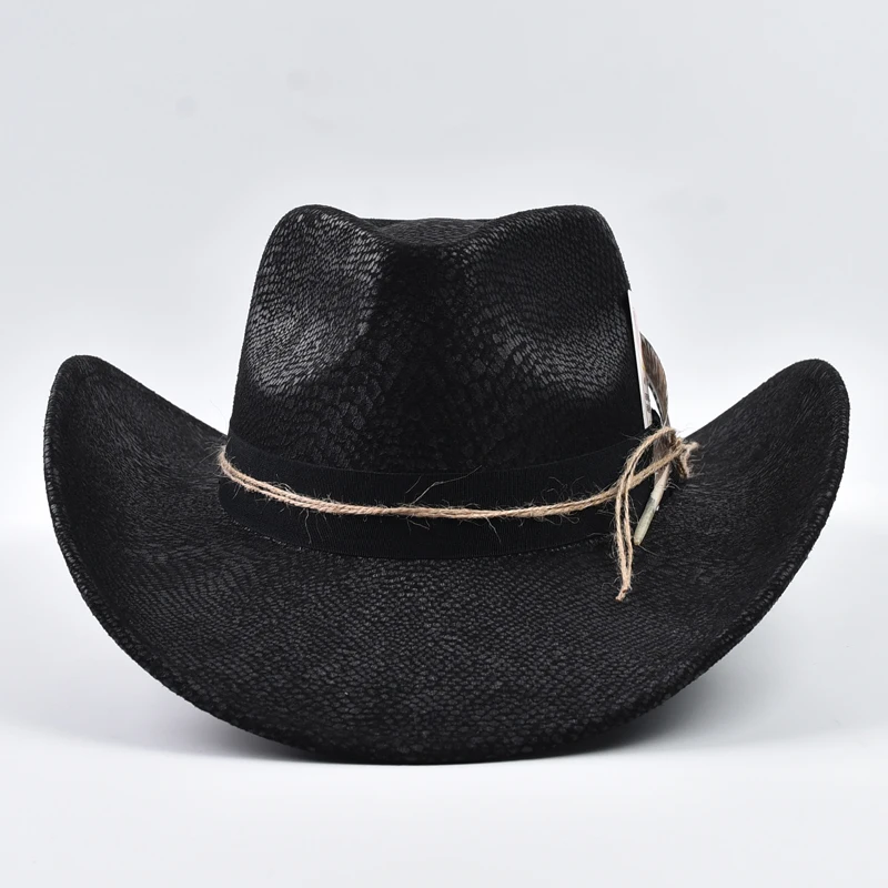 Vintage Big-edge Western Cowboy Hats Panama Gentleman Cowgirl Jazz Hat Holidays Party Cosplay Hat