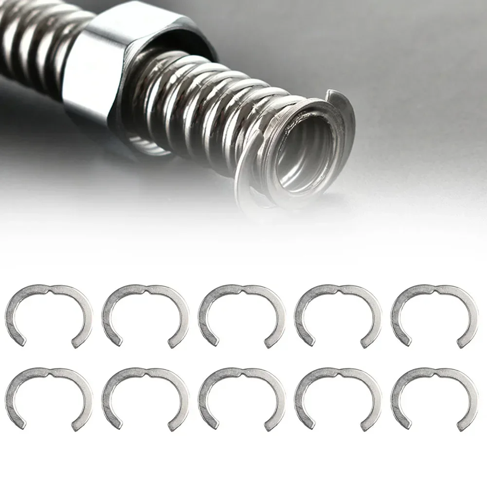 

10pcs Solar Stainless Steel Corrugated Pipe Segment Rings Circlip Suitable For DN20 Pipes Solar Parts