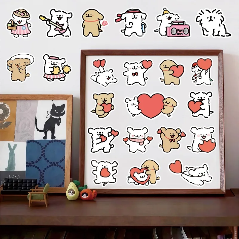 100 Stück Cartoon personalisierte Welpen kreative Doodle dekorative Aufkleber