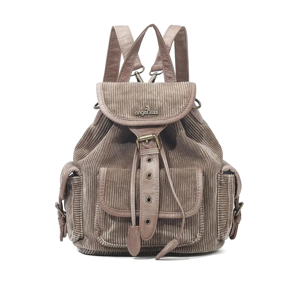 

Free ShippingSmall Corduroy Backpack Purse for Women, 3-in-1 Convertible Shoulder Bag with Detachable Straps, Vintage Multi-Pock