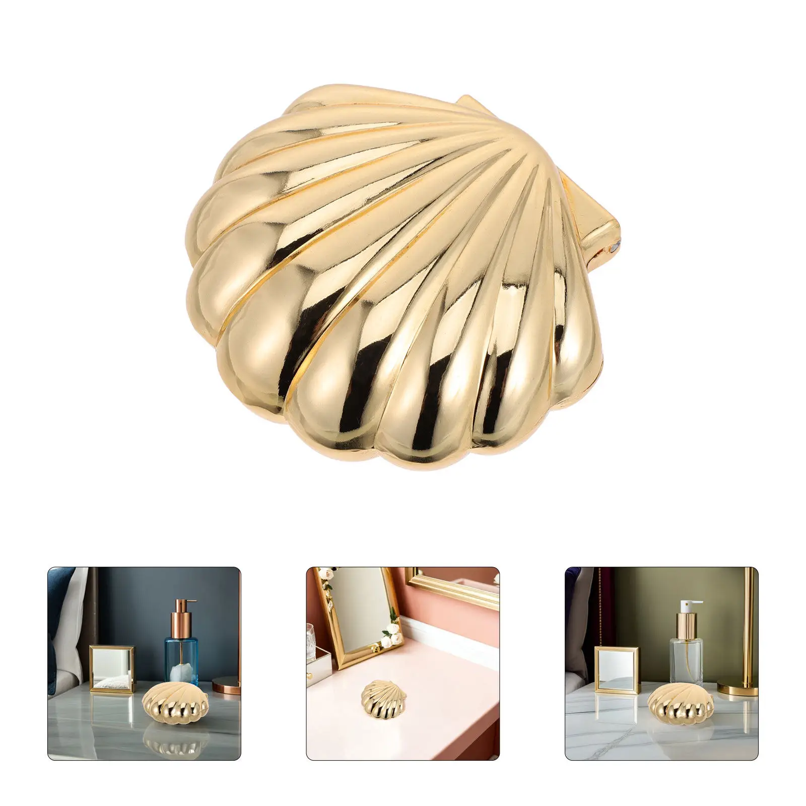 

Vintage European Style Shell Jewelry Box Zinc Alloy Small Storage Case Decorative Trinket Organizer for Rings Earrings Necklaces