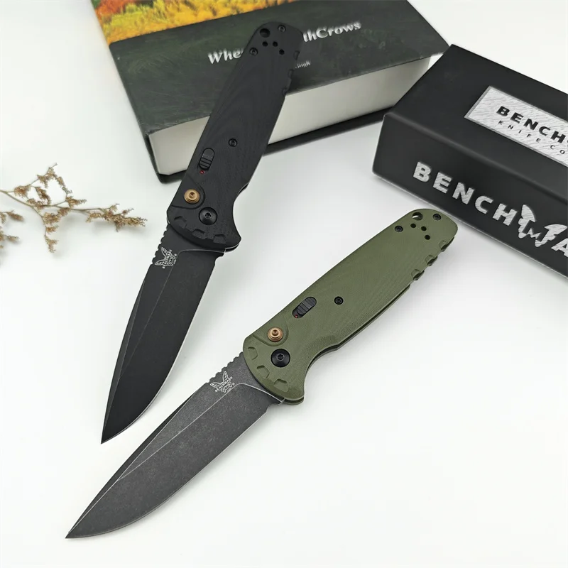 New BM 4300 pocket knife, G10 handle D2 blade, outdoor camping Tactical Hunting Adventure Rescue EDC folding knife, men\'s gift