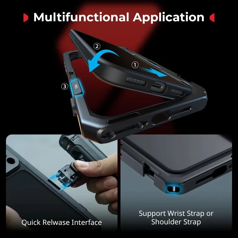 قفص هاتف SmallRig 17 Pro/ Pro Max قفص فيديو متنقل لهاتف IPhone 17 Pro/ Pro Max يدعم تسجيل الهاتف المحمول طقم فيديو محمول