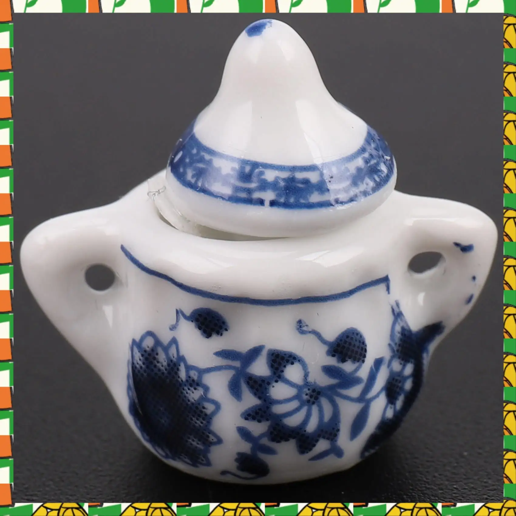 Professional Tool 1/12Th Dining Ware China Tea Set House Miniatures Blue Flower