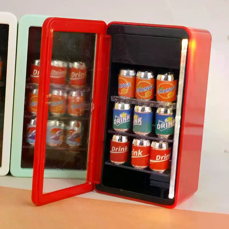 1:12 ドールハウスミニチュア冷蔵庫缶飲料飲料キャビネットモデルドールハウススーパーマーケットアクセサリーごっこ遊びおもちゃ DIY