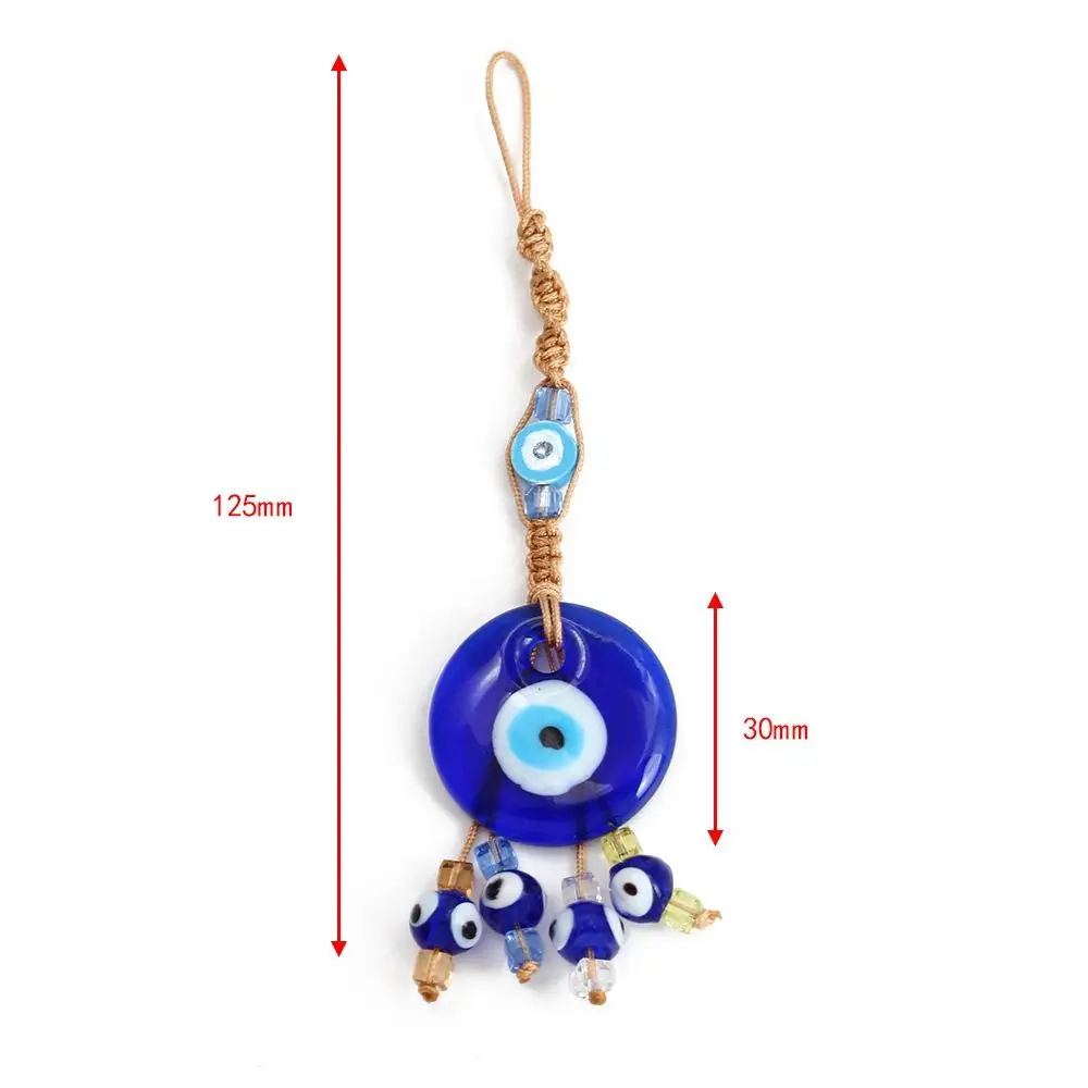 Pendentif œil de démon en verre coloré pour la maison, perle rétro, clé d'oeil bleu, décoration de cintre de voiture