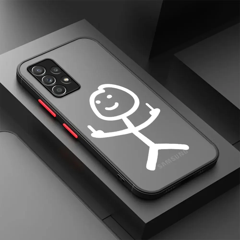 Matte Case For Samsung A52 A53 A12 A13 A14 A21s A22 A24 4G A32 A34 A54 A53 A70 A72 A73 5G Phone Cover Cute Funny Matchman