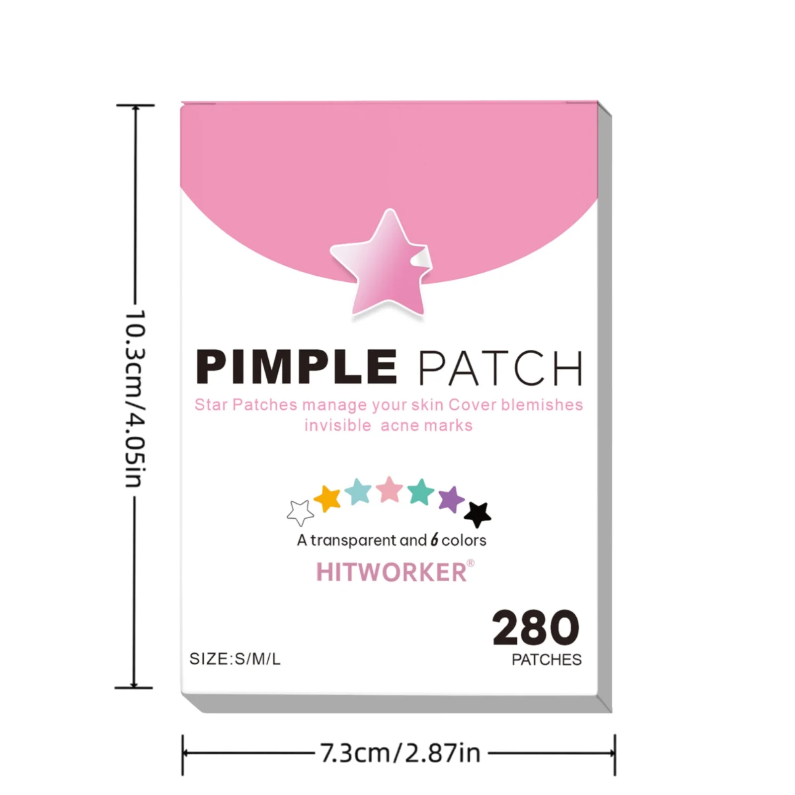 280 رقعة بثرة - رقع حب الشباب اللطيفة وغير المهيجة، رقع بثرة لعلاج حب الشباب - رقع متعددة الألوان على شكل نجمة، ماء