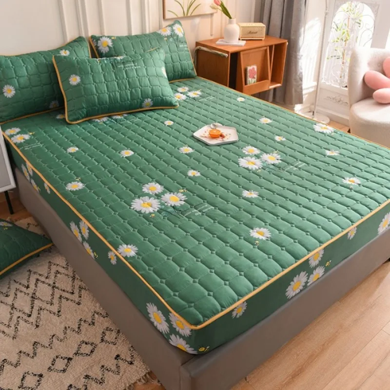 

New Arrival Anti-mite Soft Sanding Quilted Mattress Cover Twin Queen All-inclusive Quilting Bed Cover Not Included Pillowcase