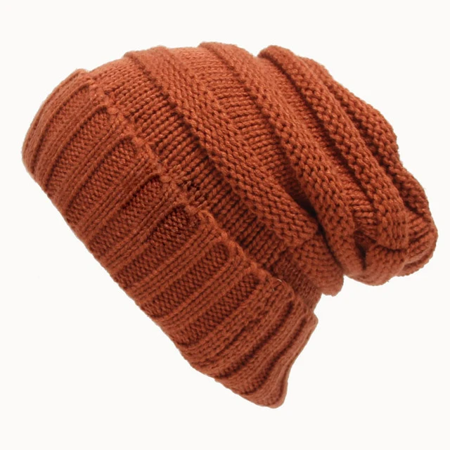 Solid Knitted Hat For Women Casual Autumn Winter Adult Beanie Skullies Warm Knitted Beanie Fashion Hat