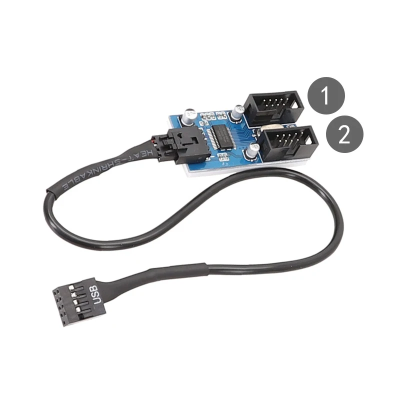 30cm 9핀 USB 분배기 USB 9핀 인터페이스 헤더 마더보드 확장 1 ~ 2/4 케이블 데스크탑 USB2.0 허브 커넥터 어댑터 포트