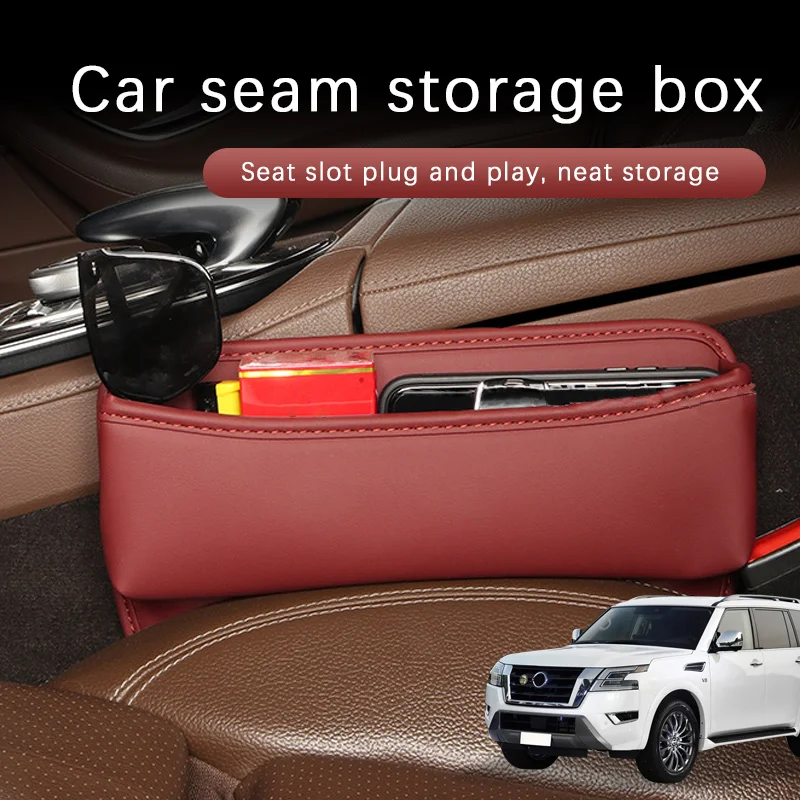 

Car Seat Gap Storage Box Driver Front Auto Seat Gap Filler Organizer Wallet Keys Card Storage Box For Nissan Patrol