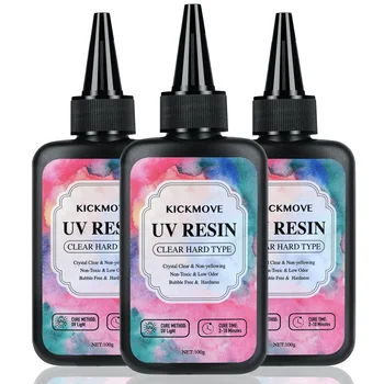 300g UV Resin Clear,Hard,Upgraded Crystal Clear Epoxy Resin Up Premixed UV Cure Resin for…