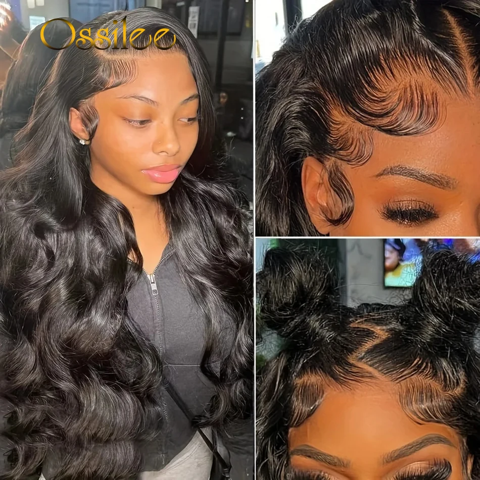 Ossilee-HD Lace Frontal Wig, Body Wave, Pré Cut, Cabelo Humano, Pronto para Vestir, Full Lace, Upgrade 10x6, 13x6