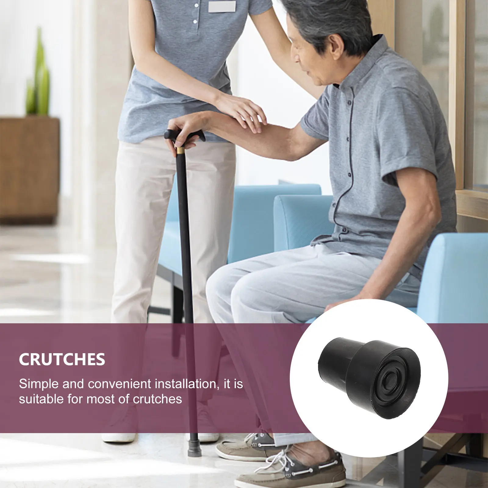 1Pcs High-Quality Flexible Abrasion-Resistant Crutch Feet Mat with Noise Reduction Stable Grip for Walking Sticks Crutches
