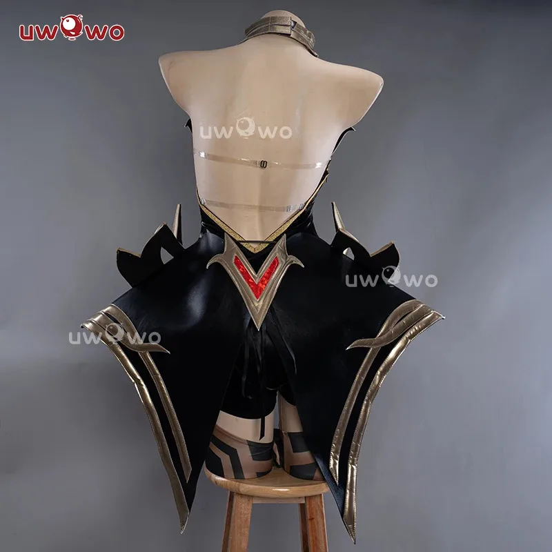 الدفعة الأخيرة UWOWO Ahri كوسبلاي جامعة الأساطير/LOL: أزياء أسطورة أهري التأثيرية الخالدة مع ذيل وغطاء للهالوين كوس