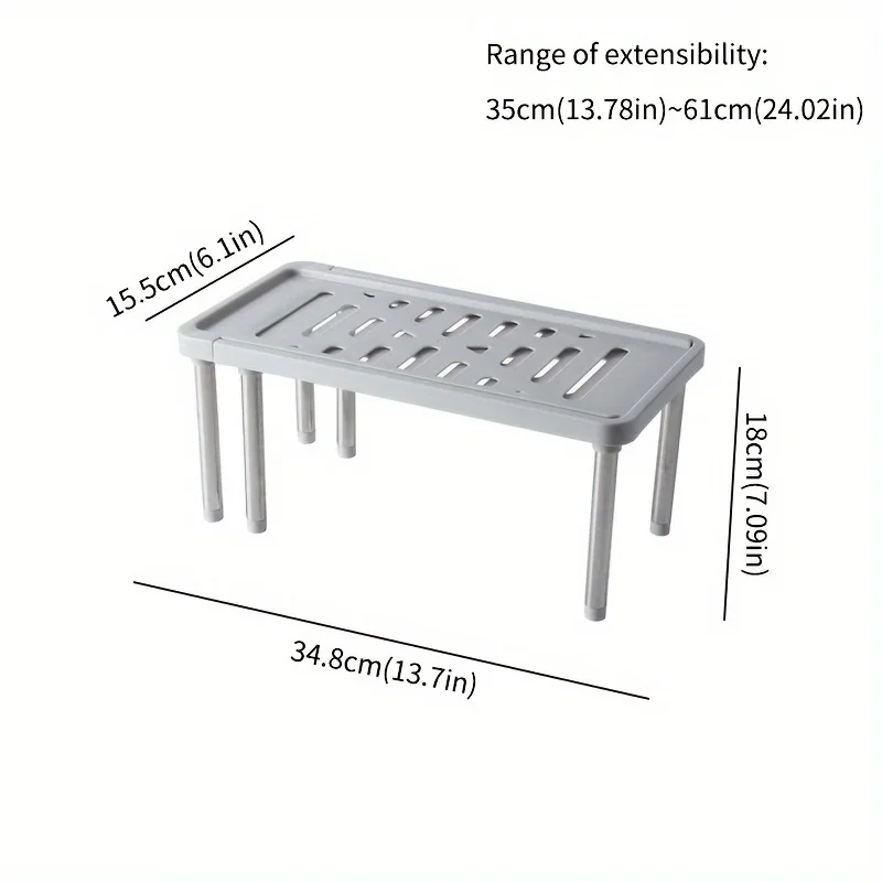 1pc Retractable Kitchen Shelf, Household Multi-functional Cabinet, Layered Dish Seasoning Bottle Finishing Storage Rack