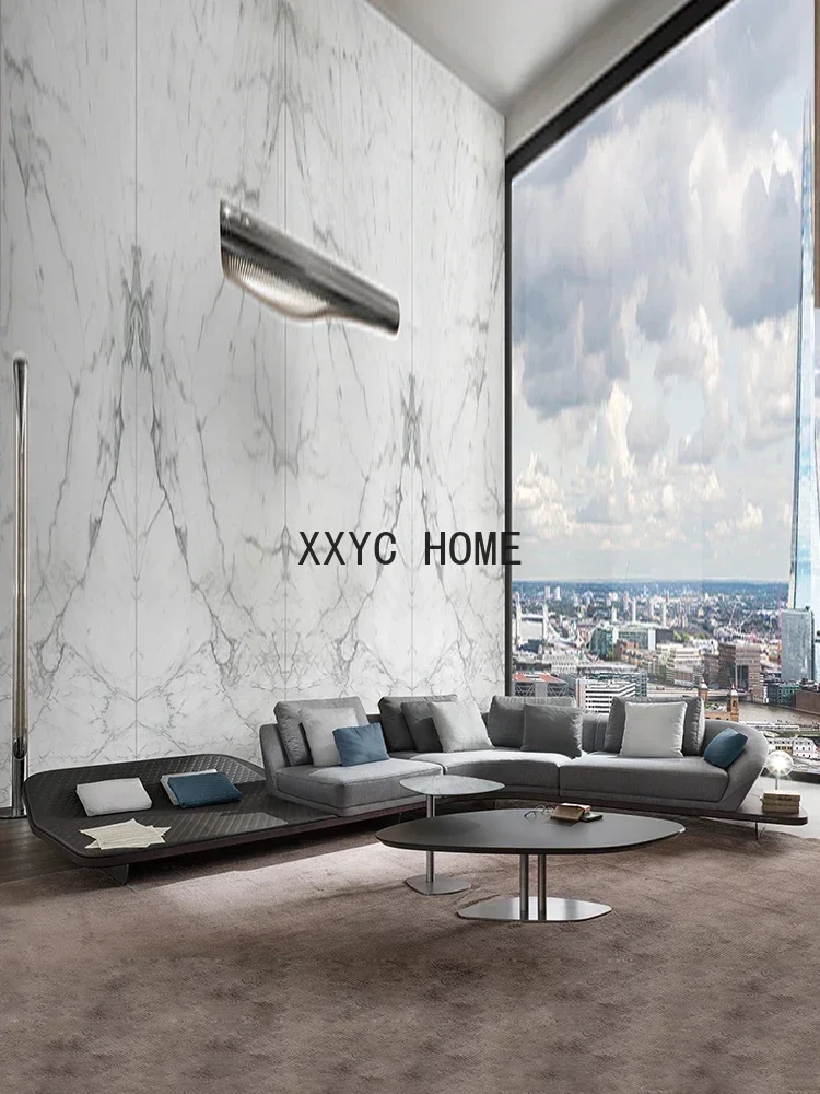 Fabric Sofa Large Apartment Modern Light Luxury Curved Corner Sofa