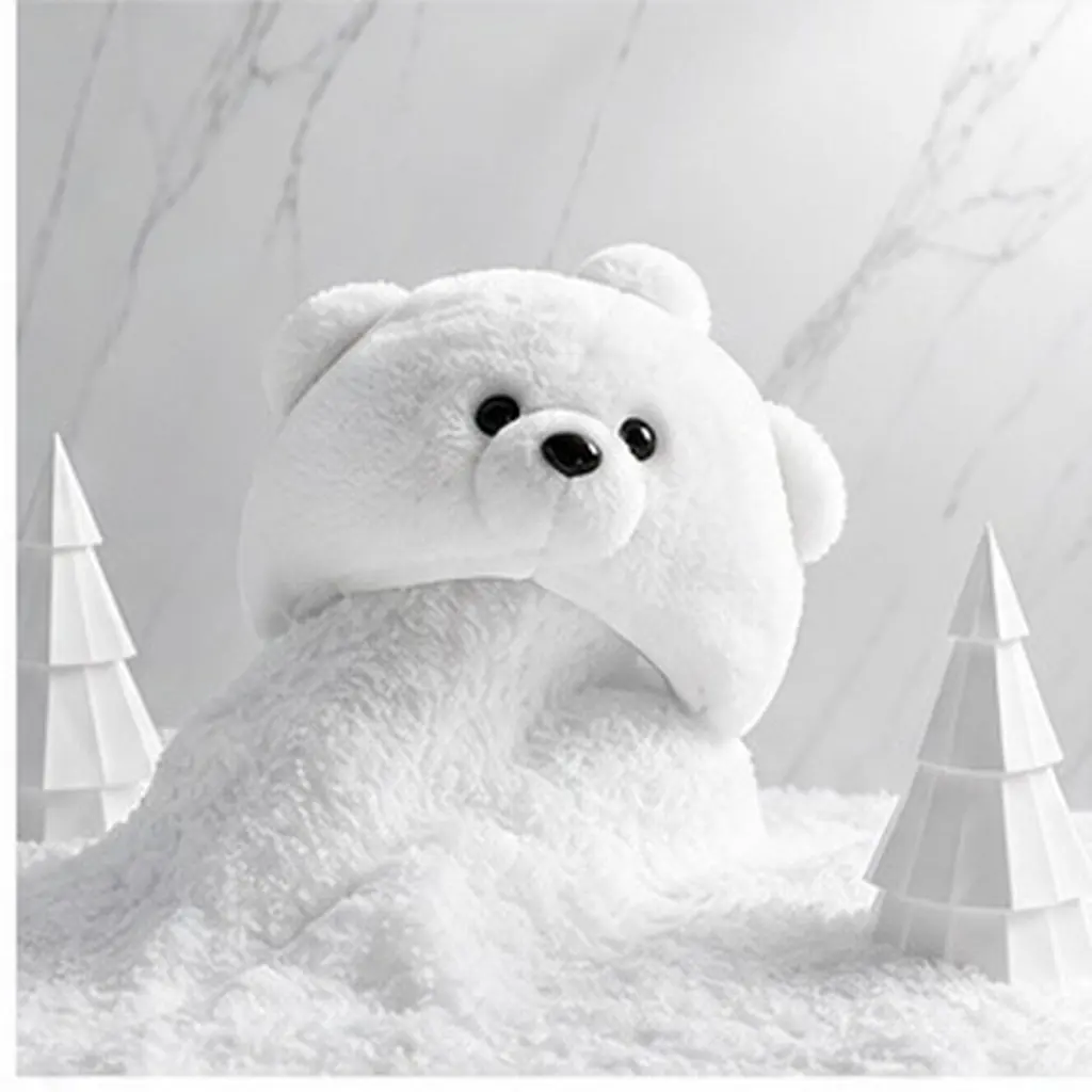Party Hats Polar Bear Costume Accessories Animal Dress up Cosplay Headgear White